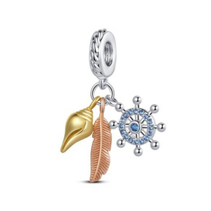 925 Sterling Silver Ocean & Sea Life Charm for Bracelets Fine Jewelry Women