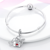 925 Sterling Silver Frontline Hero Charm for Bracelets Fine Jewelry Women
