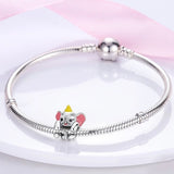 925 Sterling Silver Little Elephant Charm for Bracelets Fine Jewelry Women