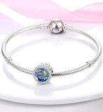 925 Sterling Silver Starry Night Charm for Bracelets Fine Jewelry Women
