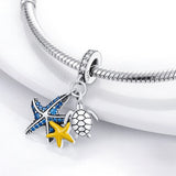 925 Sterling Silver Sea Turtle Charm for Bracelets Fine Jewelry Women