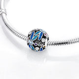 925 Sterling Silver Blue Dragonfly Charm for Bracelets Fine Jewelry Women