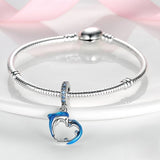 925 Sterling Silver Dolphin Charm for Bracelets Fine Jewelry Women Pendant Necklace