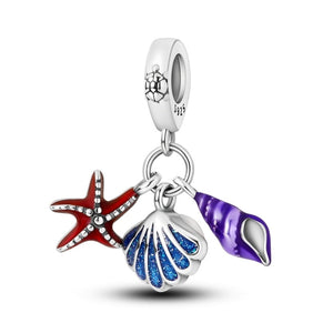925 Sterling Silver Seashells Charm for Bracelets Fine Jewelry Women Pendant