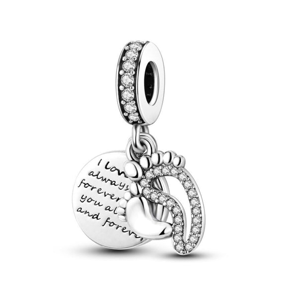 925 Sterling Silver Baby Love Charm for Bracelets Fine Jewelry Women Pendant