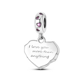 925 Sterling Silver Rose Charm for Bracelets Fine Jewelry Women