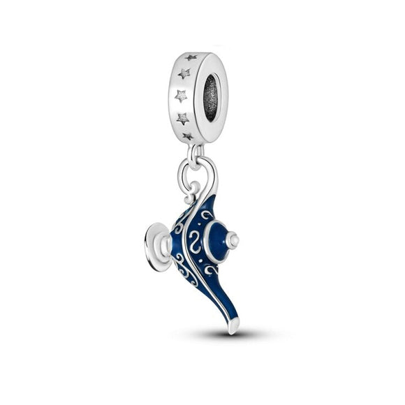 925 Sterling Silver Magic Lamp Dangle Charm for Bracelets Fine Jewelry Women Pendant Necklace