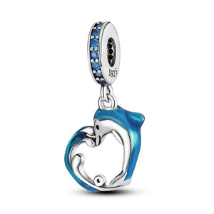 925 Sterling Silver Dolphin Charm for Bracelets Fine Jewelry Women Pendant Necklace