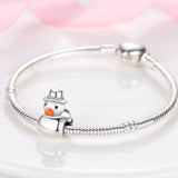925 Sterling Silver Gentleman Duck Charm for Bracelets Fine Jewelry Women