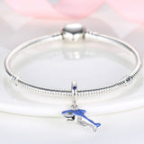 925 Sterling Silver Shark Charm for Bracelets Fine Jewelry Women Pendant Necklace