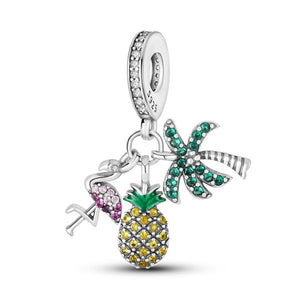 925 Sterling Silver Tropical Dangle Charm