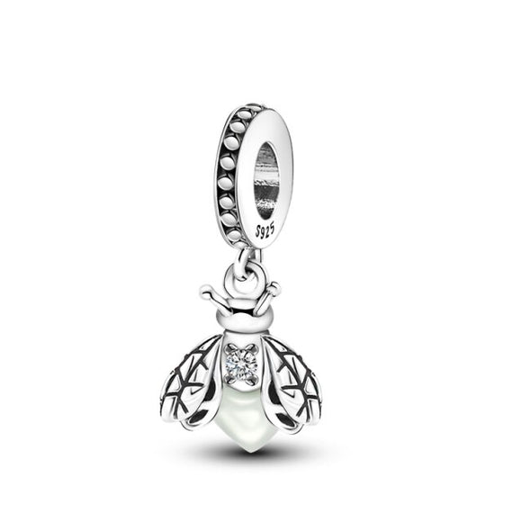 925 Sterling Silver Firefly Charm for Bracelets Fine Jewelry Women