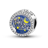 925 Sterling Silver Starry Night Charm for Bracelets Fine Jewelry Women