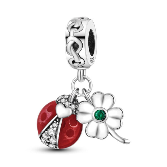 925 Sterling Silver Ladybug Charm for Bracelets Fine Jewelry Women