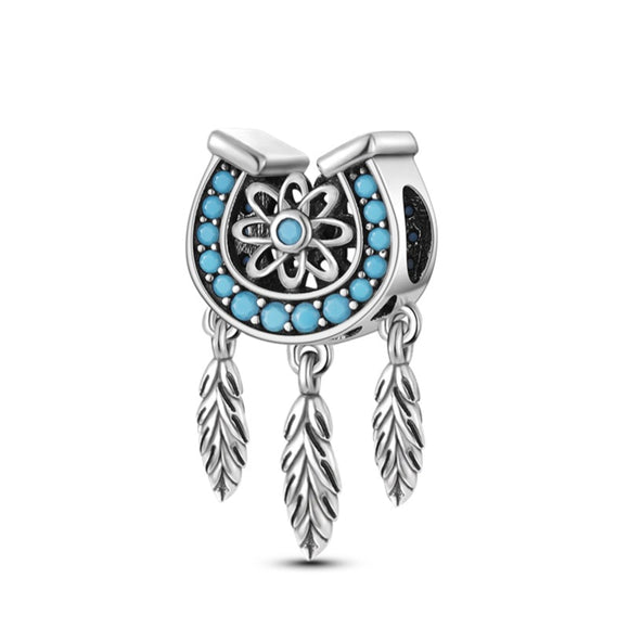 925 Sterling Silver Lucky Dream Catcher Charm for Bracelets Jewelry Women
