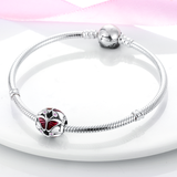 925 Sterling Silver Burgundy Butterfly Charm for Bracelets Fine Jewelry Women