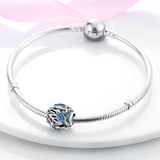 925 Sterling Silver Blue Hummingbird Charm for Bracelets Fine Jewelry Women