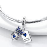 925 Silver Silver Owl-Ways Reading Charm for Bracelets Fine Jewelry Women