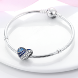 925 Sterling Silver Blue Heart Charm