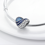 925 Sterling Silver Blue Heart Charm