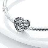925 Sterling Silver Tree of Life Heart Charm for Bracelets Fine Jewelry Women