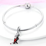 925 Sterling Silver Ballroom Dancing Charm for Bracelets Fine Jewelry Women Pendant