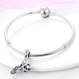 925 Sterling Silver Soccer Charm for Bracelets Fine Jewelry Women Pendant Football
