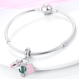 925 Sterling Silver Charm Tea Time Bracelet Fine Jewelry Women Pendant