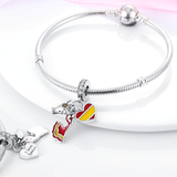 925 Sterling Silver Charm Viva España Bracelets Fine Jewelry Women Pendant