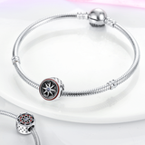925 Sterling Silver Compass Charm for Bracelets Fine Jewelry Women